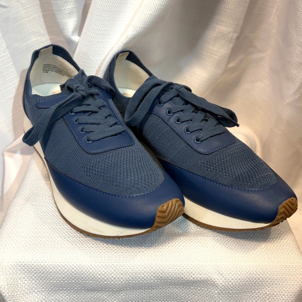 Banana Republic Navy Blue Knit Lace Up Sneakers Womens 9.5M Athletic Shoes